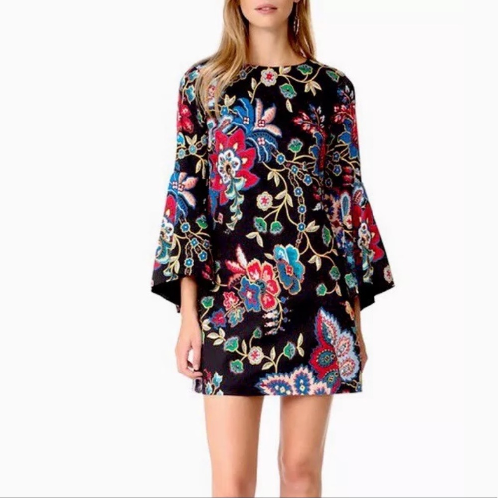 Alice + Olivia Trumpet Bell Sleeves Tunic Dress 0